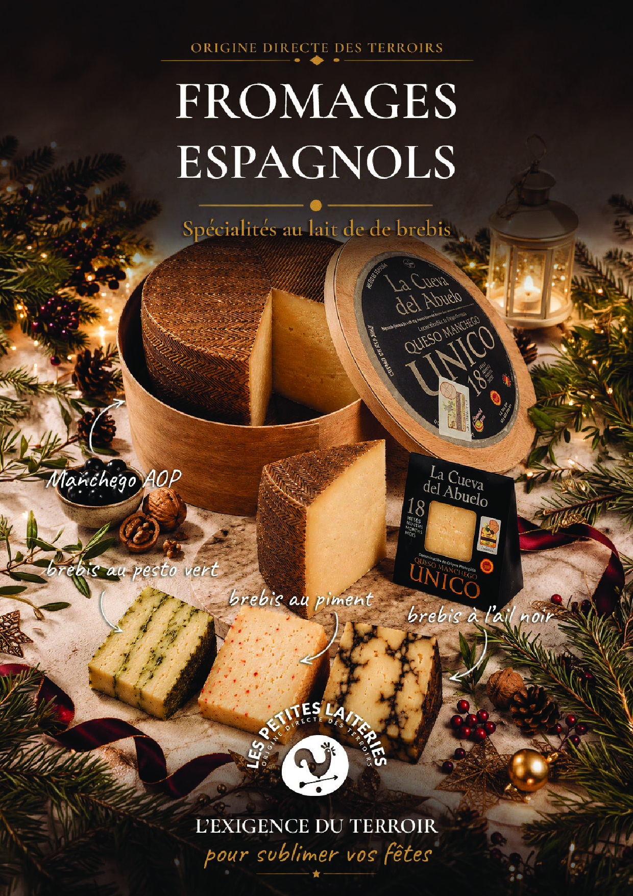 Affiche fromages espagnols noel 2026