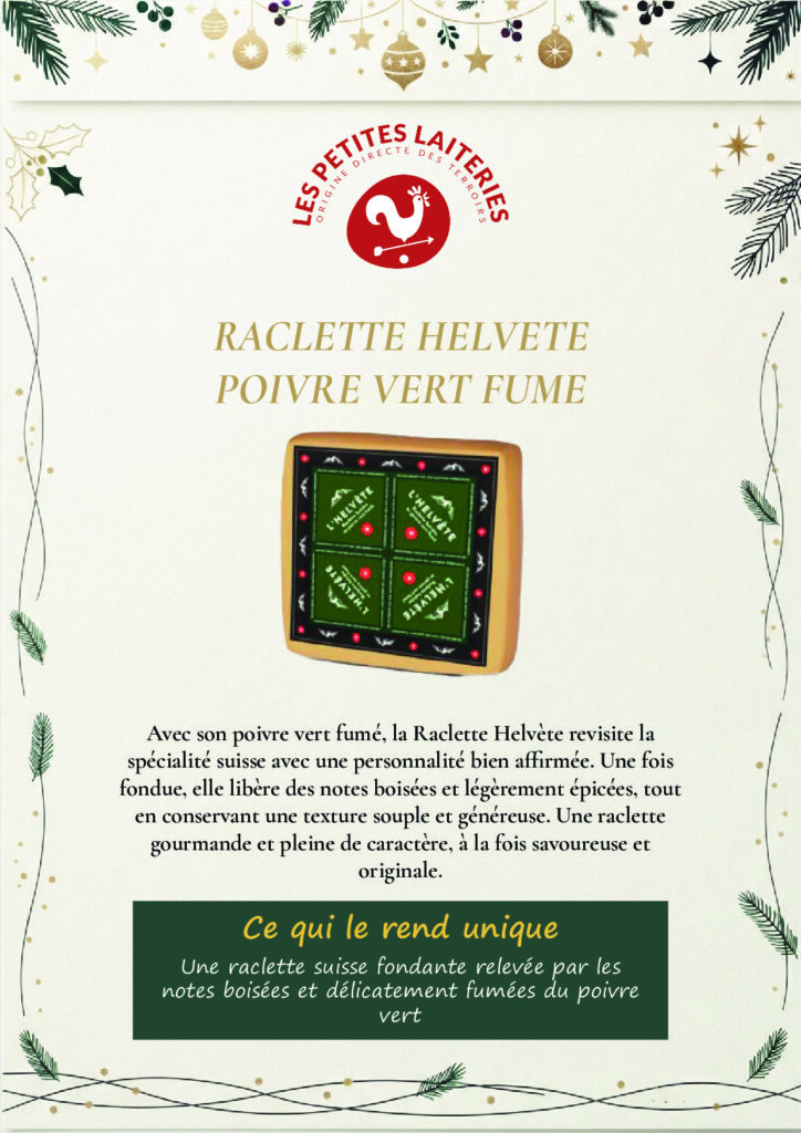 Raclette Helvète poivre vert